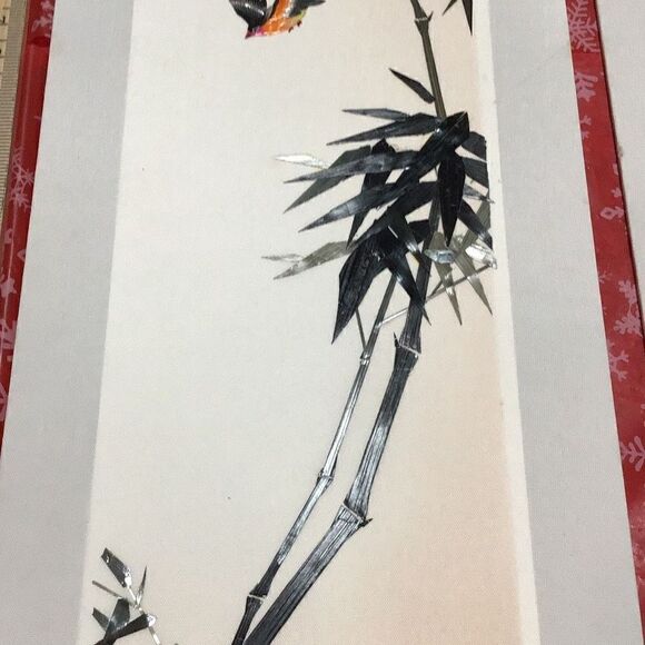 Pair of vintage Mai Cheng white silk paintings - Picture 3 of 10